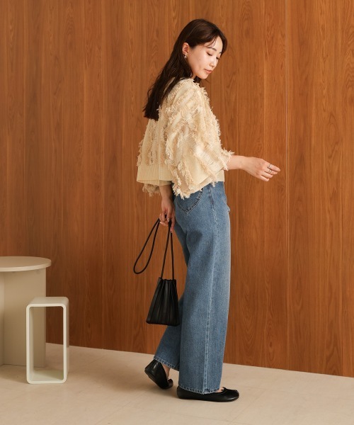 Bab（バブ）の「【セットアップ対応】ミックスフリンジ前後2WAYカーディガン（カーディガン/ボレロ・レディース・アイボリー/チャコールグレー/ベージュ・FREE）」の17枚目の写真