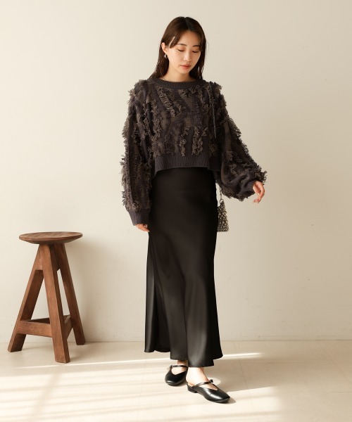 Bab（バブ）の「【セットアップ対応】ミックスフリンジ前後2WAYカーディガン（カーディガン/ボレロ・レディース・アイボリー/チャコールグレー/ベージュ・FREE）」の22枚目の写真