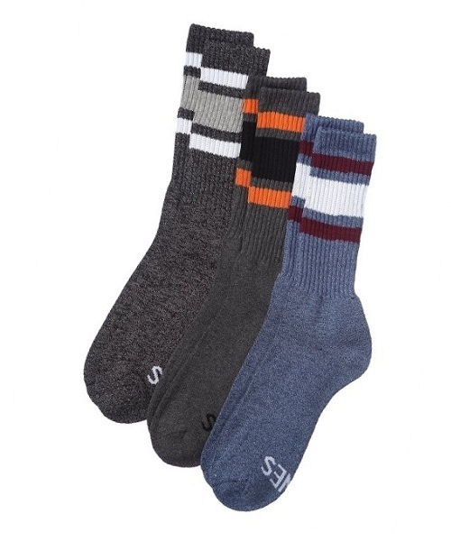 HANES（ヘインズ）の「3足1セット メンズ ヘインズ ライン入りソックス Hanes Socks HMSCG001（ソックス/靴下・メンズ・マルチ/グレー/ホワイト・MEDIUM）」の3枚目の写真