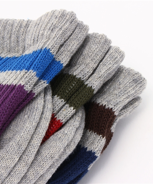 HANES（ヘインズ）の「3足1セット メンズ ヘインズ ライン入りソックス Hanes Socks HMSCG001（ソックス/靴下・メンズ・マルチ/グレー/ホワイト・MEDIUM）」の6枚目の写真