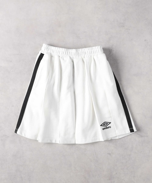 Right-on(ライトオン)の「UMBRO(アンブロ)【キッズ】【セットアップ対応】プリーツスカート(スカート・キッズ・オフホワイト/ブラック・130/140/150/160)」の1枚目の写真