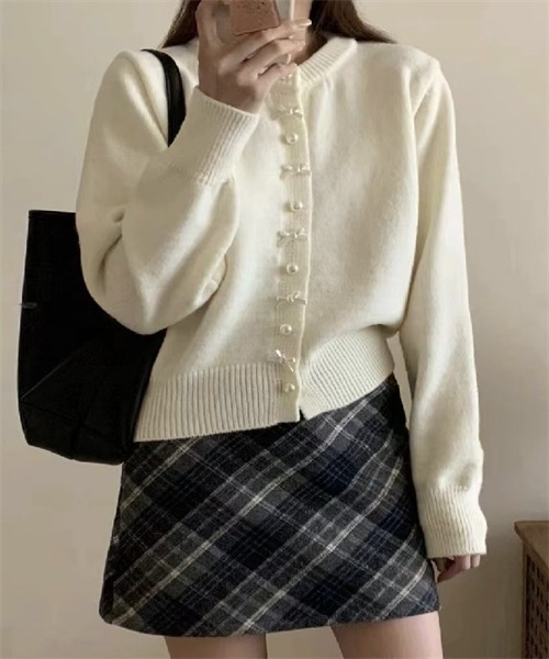 FREE STYLISTS（フリー スタイリスト）の「リボンニットカーディガン（カーディガン/ボレロ・レディース・ライトブルー/ブラック/グレー/レッド/ピンク/イエロー/ホワイト・FREE）」の11枚目の写真