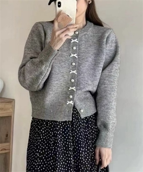 FREE STYLISTS（フリー スタイリスト）の「リボンニットカーディガン（カーディガン/ボレロ・レディース・ライトブルー/ブラック/グレー/レッド/ピンク/イエロー/ホワイト・FREE）」の16枚目の写真