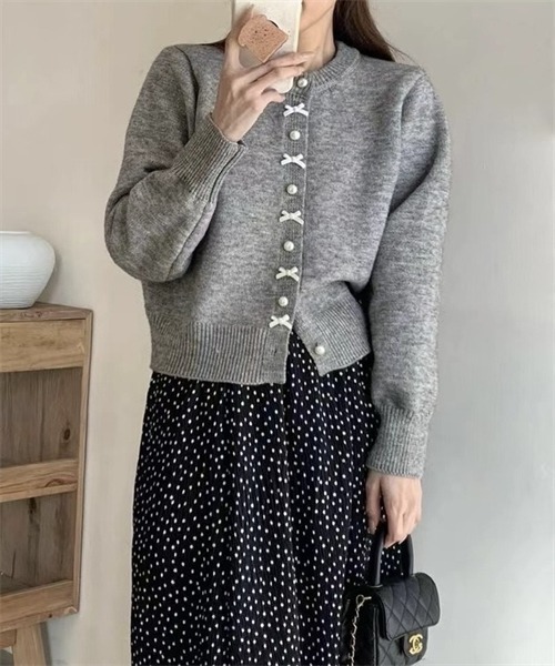 FREE STYLISTS（フリー スタイリスト）の「リボンニットカーディガン（カーディガン/ボレロ・レディース・ライトブルー/ブラック/グレー/レッド/ピンク/イエロー/ホワイト・FREE）」の15枚目の写真