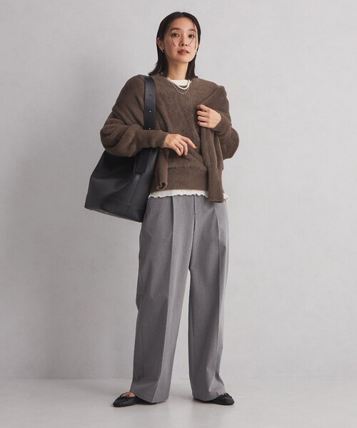 green label relaxing（グリーンレーベルリラクシング）の「＜at ease＞フェザーニット プルオーバー（ニット/セーター・レディース・モカ/ダークグレー/ナチュラル・FREE）」の9枚目の写真