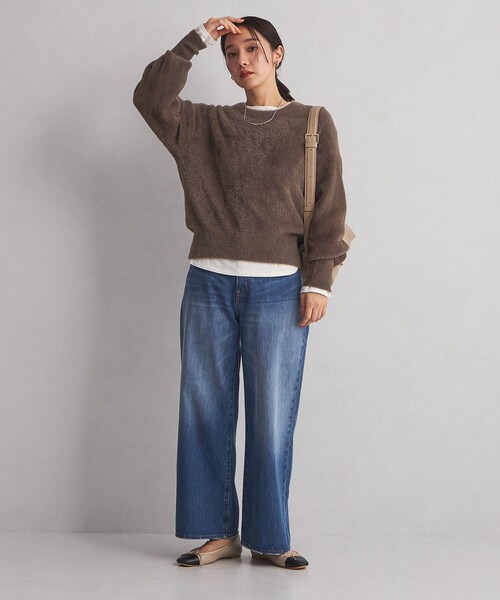 green label relaxing（グリーンレーベルリラクシング）の「＜at ease＞フェザーニット プルオーバー（ニット/セーター・レディース・モカ/ダークグレー/ナチュラル・FREE）」の11枚目の写真