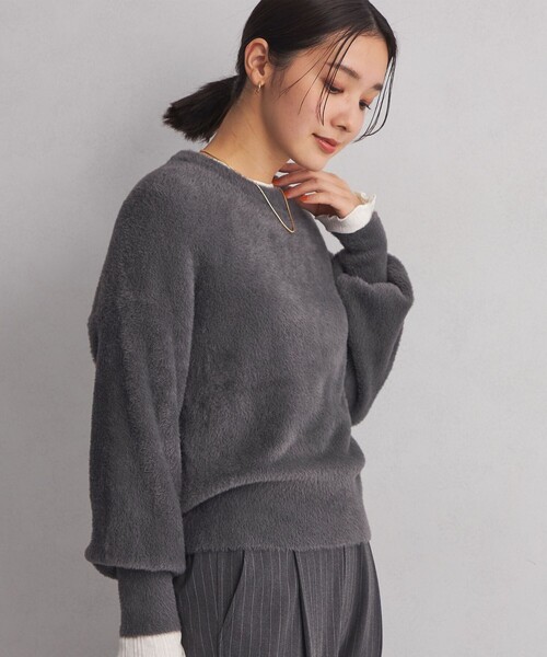 green label relaxing（グリーンレーベルリラクシング）の「＜at ease＞フェザーニット プルオーバー（ニット/セーター・レディース・モカ/ダークグレー/ナチュラル・FREE）」の14枚目の写真