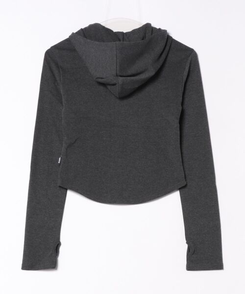 MAGPIEROBIN（マグパイロビン）の「MAGPIE ROBIN／レタリングフードロングスリーブ（Tシャツ/カットソー・レディース・ベージュ/チャコール・FREE）」の9枚目の写真