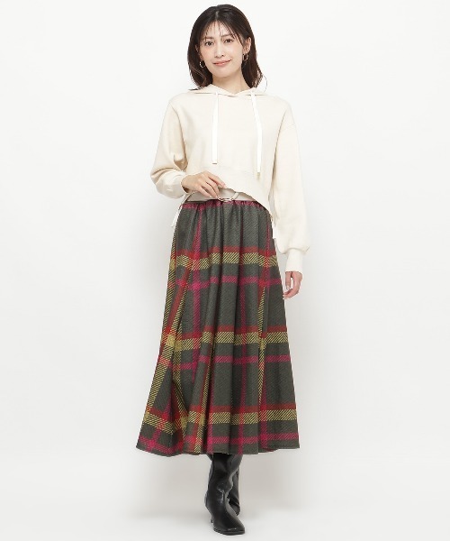 【新品・タグ付き】アンドクチュール クロップドニットフーディー アンドクチュール AND COUTURE クロップドニットフーディー