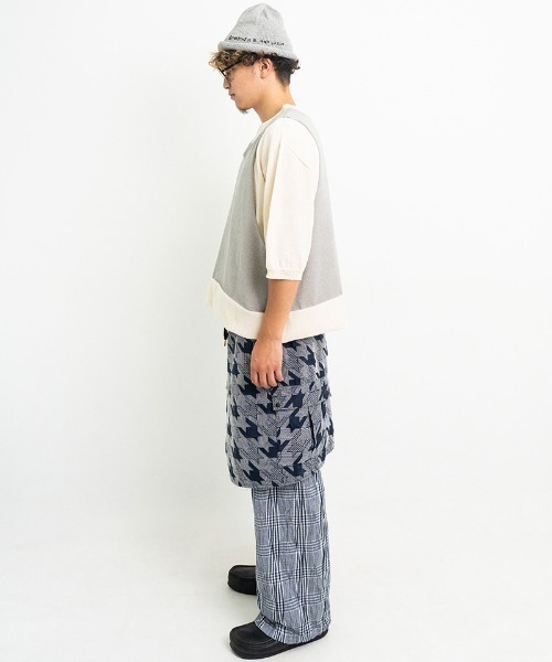 masterkey(マスターキー)の「mt9358-ORIGAMI ニットTシャツ(ニット/セーター・メンズ・ベージュ系その他/ホワイト×グレー/ブラック×ブルー・FREE)」の7枚目の写真
