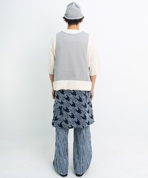 masterkey(マスターキー)の「mt9358-ORIGAMI ニットTシャツ(ニット/セーター・メンズ・ベージュ系その他/ホワイト×グレー/ブラック×ブルー・FREE)」の8枚目の写真