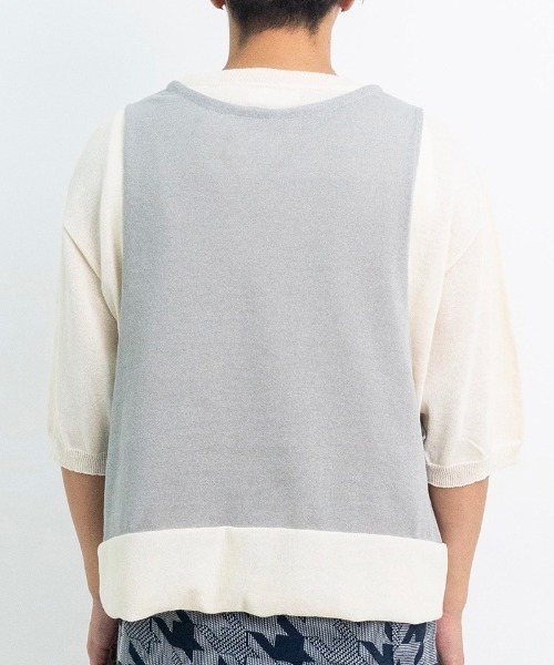 masterkey(マスターキー)の「mt9358-ORIGAMI ニットTシャツ(ニット/セーター・メンズ・ベージュ系その他/ホワイト×グレー/ブラック×ブルー・FREE)」の11枚目の写真