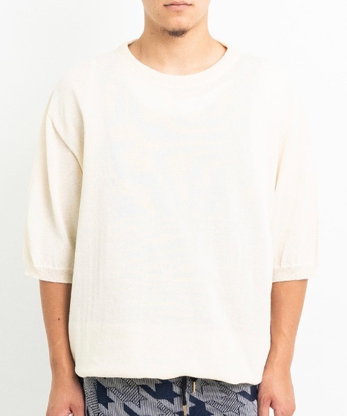 masterkey(マスターキー)の「mt9358-ORIGAMI ニットTシャツ(ニット/セーター・メンズ・ベージュ系その他/ホワイト×グレー/ブラック×ブルー・FREE)」の12枚目の写真