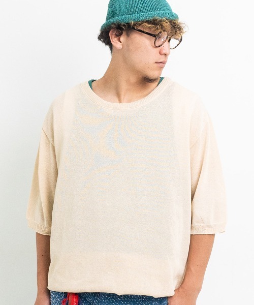 masterkey(マスターキー)の「mt9358-ORIGAMI ニットTシャツ(ニット/セーター・メンズ・ベージュ系その他/ホワイト×グレー/ブラック×ブルー・FREE)」の17枚目の写真