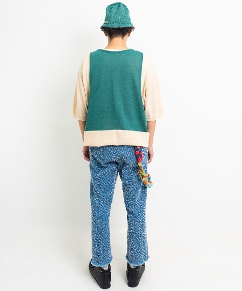 masterkey(マスターキー)の「mt9358-ORIGAMI ニットTシャツ(ニット/セーター・メンズ・ベージュ系その他/ホワイト×グレー/ブラック×ブルー・FREE)」の19枚目の写真