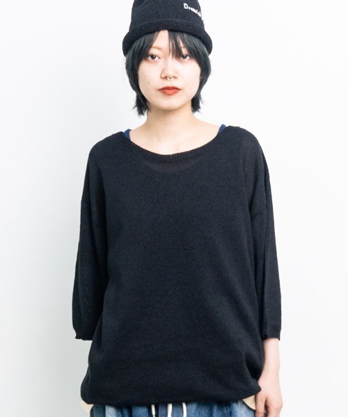 masterkey(マスターキー)の「mt9358-ORIGAMI ニットTシャツ(ニット/セーター・メンズ・ベージュ系その他/ホワイト×グレー/ブラック×ブルー・FREE)」の21枚目の写真