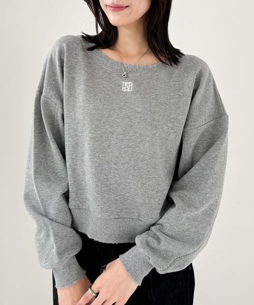 Heather(ヘザー)の「ダメージ裏毛スウェット 231725(スウェット・レディース・グレー/チャコールグレー/オートミール・FREE)」の2枚目の写真