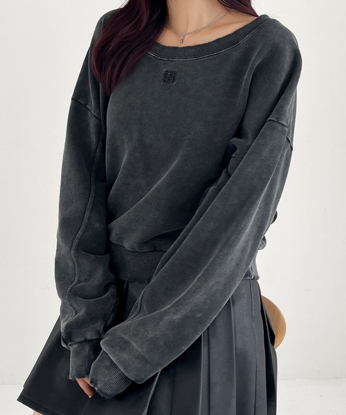 Heather(ヘザー)の「ダメージ裏毛スウェット 231725(スウェット・レディース・グレー/チャコールグレー/オートミール・FREE)」の4枚目の写真