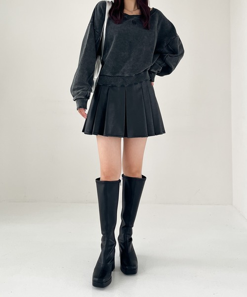 Heather(ヘザー)の「ダメージ裏毛スウェット 231725(スウェット・レディース・グレー/チャコールグレー/オートミール・FREE)」の5枚目の写真