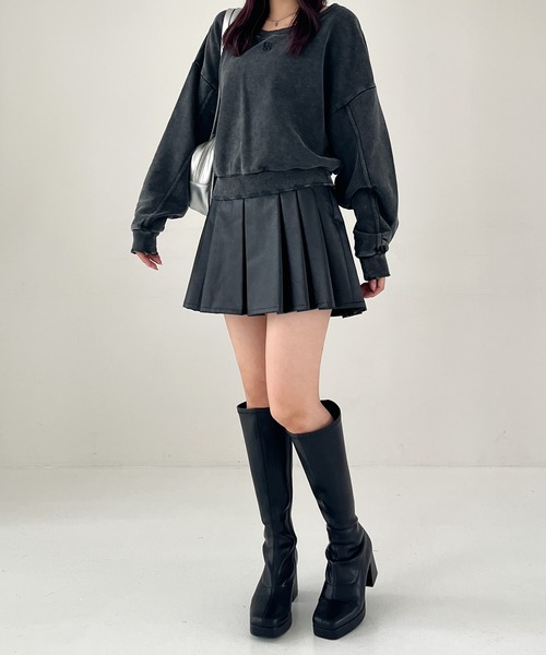 Heather(ヘザー)の「ダメージ裏毛スウェット 231725(スウェット・レディース・グレー/チャコールグレー/オートミール・FREE)」の6枚目の写真