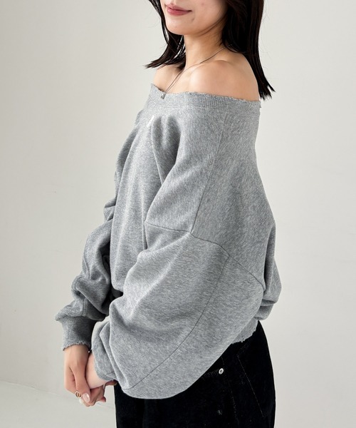 Heather(ヘザー)の「ダメージ裏毛スウェット 231725(スウェット・レディース・グレー/チャコールグレー/オートミール・FREE)」の9枚目の写真