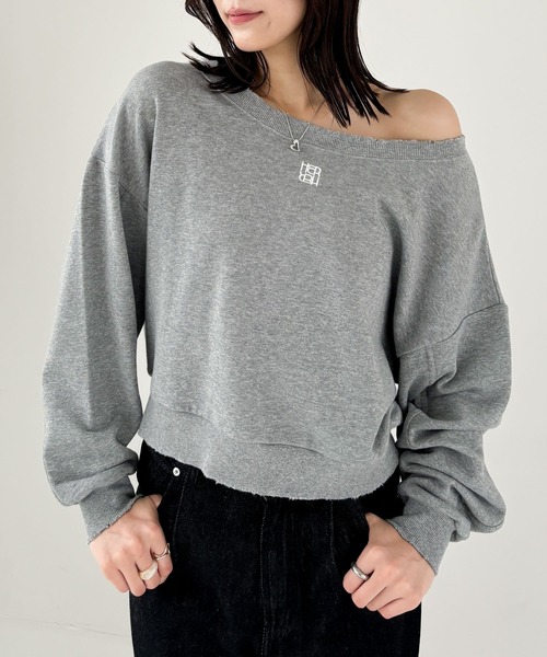 Heather(ヘザー)の「ダメージ裏毛スウェット 231725(スウェット・レディース・グレー/チャコールグレー/オートミール・FREE)」の8枚目の写真
