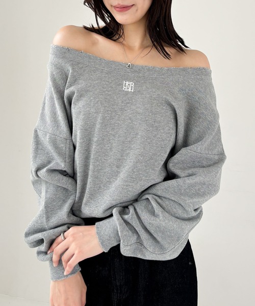 Heather(ヘザー)の「ダメージ裏毛スウェット 231725(スウェット・レディース・グレー/チャコールグレー/オートミール・FREE)」の7枚目の写真