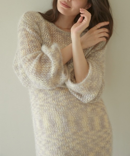 ACYM(アシーム)の「Cat yarn mini ニット(ニット/セーター・レディース・グレー/ベージュ・FREE)」の13枚目の写真