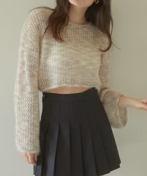 ACYM(アシーム)の「Cat yarn mini ニット(ニット/セーター・レディース・グレー/ベージュ・FREE)」の3枚目の写真