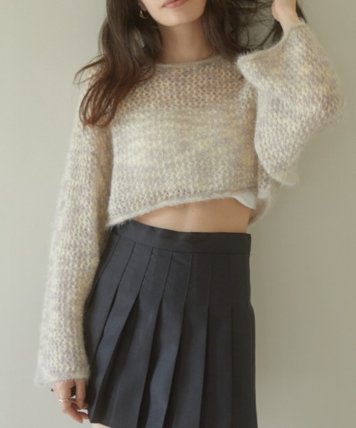 ACYM(アシーム)の「Cat yarn mini ニット(ニット/セーター・レディース・グレー/ベージュ・FREE)」の4枚目の写真