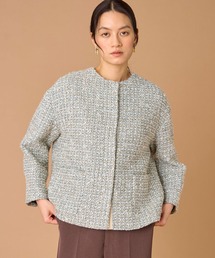 LINTON（リントン）の「ツイードジャケット《LINTON》（ノーカラージャケット）」