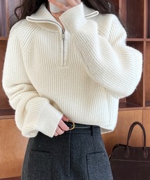 ニットトップス ショート丈 レディース
