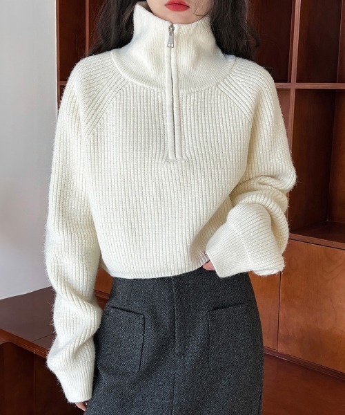 Miniministore(ミニミニストア)の「ニットトップス ショート丈 レディース(ニット/セーター・レディース・レッド/ブラック/アイボリー/ブラウン・FREE)」の21枚目の写真