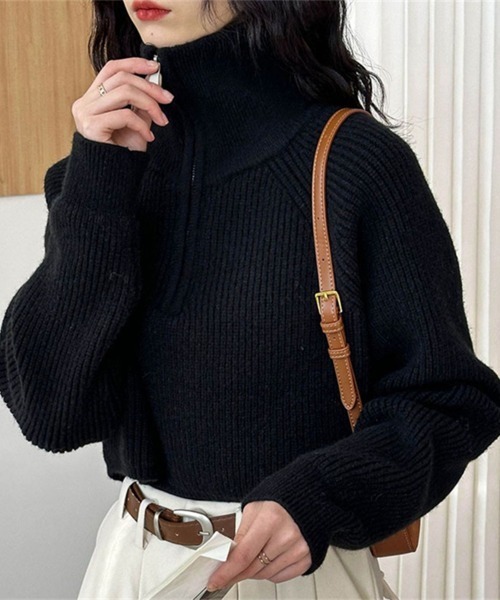 Miniministore(ミニミニストア)の「ニットトップス ショート丈 レディース(ニット/セーター・レディース・レッド/ブラック/アイボリー/ブラウン・FREE)」の16枚目の写真