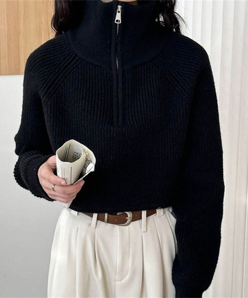 Miniministore(ミニミニストア)の「ニットトップス ショート丈 レディース(ニット/セーター・レディース・レッド/ブラック/アイボリー/ブラウン・FREE)」の17枚目の写真