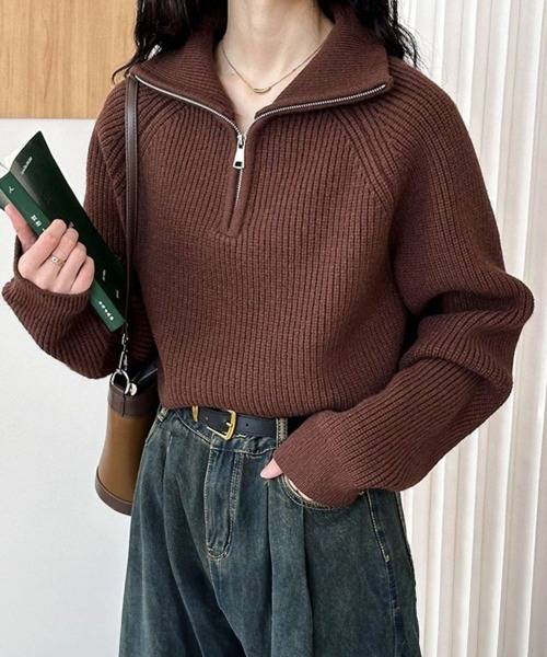 Miniministore(ミニミニストア)の「ニットトップス ショート丈 レディース(ニット/セーター・レディース・レッド/ブラック/アイボリー/ブラウン・FREE)」の19枚目の写真