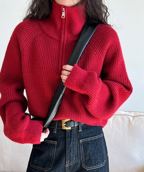 Miniministore(ミニミニストア)の「ニットトップス ショート丈 レディース(ニット/セーター・レディース・レッド/ブラック/アイボリー/ブラウン・FREE)」の20枚目の写真
