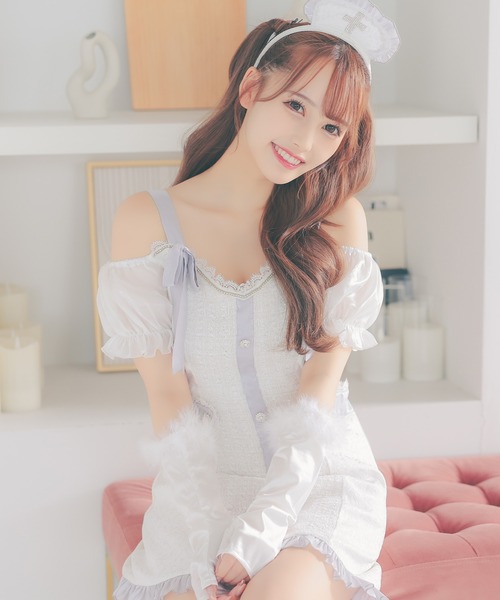 セール】コスプレ かわいい ナース セクシー ツイード フリル