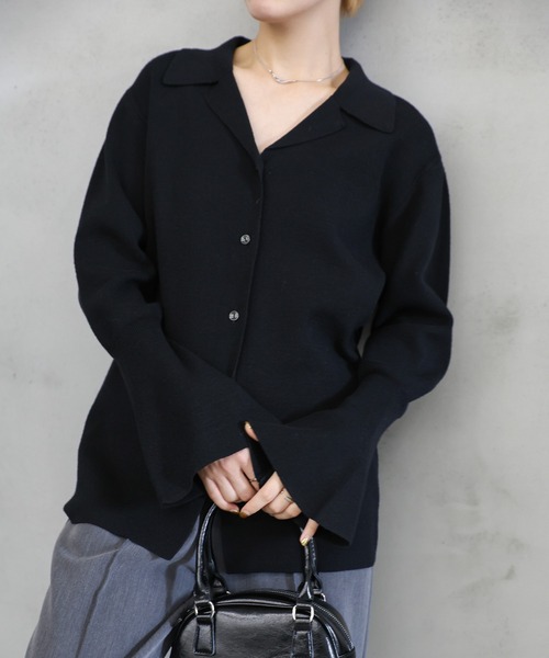 select MOCA(セレクトモカ)の「ベルスリーブシャツライクカーディガン(カーディガン/ボレロ・レディース・ブラック/オフホワイト/グレー・FREE)」の18枚目の写真