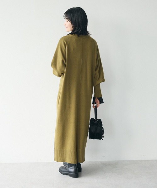 CRAFT STANDARD BOUTIQUE(クラフトスタンダードブティック)の「とてもちニットワンピース(ワンピース・レディース・カーキ/ブラック/アイボリー・FREE)」の7枚目の写真
