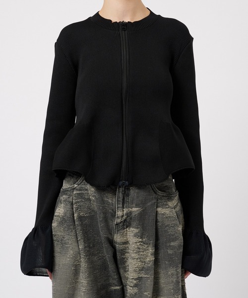 ODAKHA/オダカ】W zipper gynoid knit/フロントジップニット（ニット