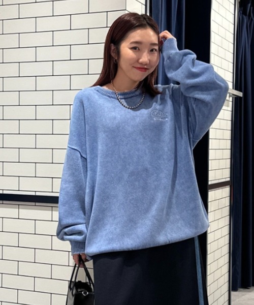 RODEO CROWNS WIDE BOWL（ロデオクラウンズワイドボウル）の「RCS加工ニットトップス（ニット/セーター・レディース・ライトベージュ/ネイビー系1/ブラック/ピンク・MEDIUM/LARGE）」の4枚目の写真