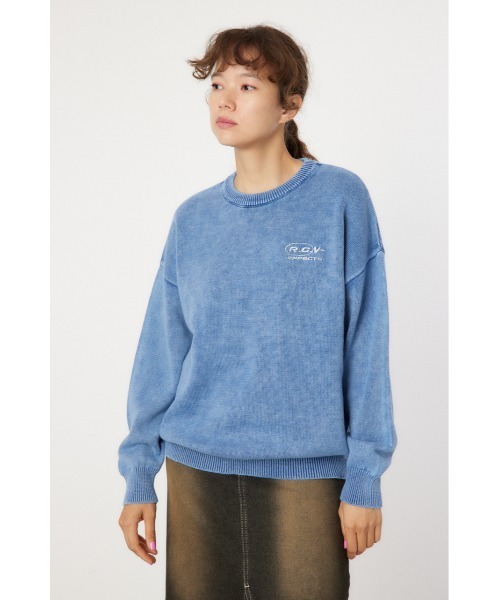 RODEO CROWNS WIDE BOWL（ロデオクラウンズワイドボウル）の「RCS加工ニットトップス（ニット/セーター・レディース・ライトベージュ/ネイビー系1/ブラック/ピンク・MEDIUM/LARGE）」の5枚目の写真