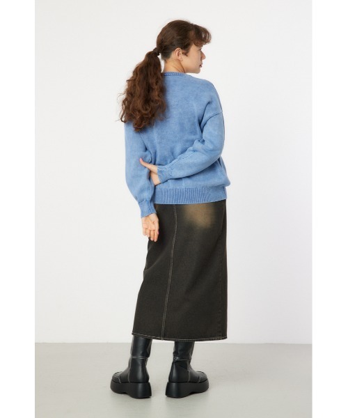 RODEO CROWNS WIDE BOWL（ロデオクラウンズワイドボウル）の「RCS加工ニットトップス（ニット/セーター・レディース・ライトベージュ/ネイビー系1/ブラック/ピンク・MEDIUM/LARGE）」の9枚目の写真