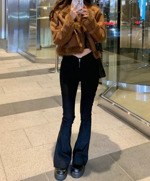 GEMEDA(ジェメダ)の「フェイクファームートンブルゾン(ムートンコート・レディース・カーキ/ブラウン・M)」の17枚目の写真