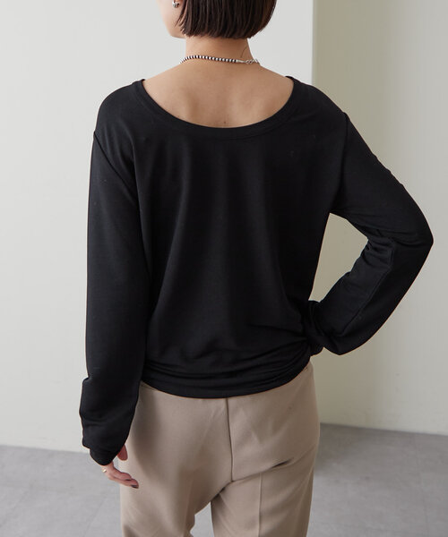 Omekashi（オメカシ）の「Nowhere Uネック2WAYロンT（Tシャツ/カットソー・レディース・オフホワイト/ブラック/グレー/ピンク/ブルー・FREE）」の20枚目の写真