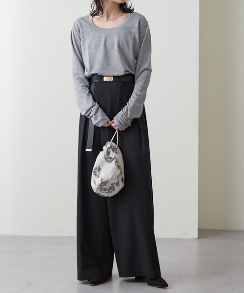 Omekashi（オメカシ）の「Nowhere Uネック2WAYロンT（Tシャツ/カットソー・レディース・オフホワイト/ブラック/グレー/ピンク/ブルー・FREE）」の6枚目の写真