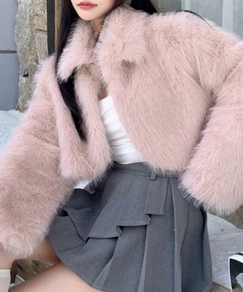 【セール】フェイクファーショートコート（その他アウター）｜Riff（リフ）