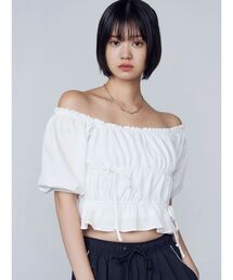 EMODA | 2WAYギャザーショルダートップ(Tシャツ/カットソー)