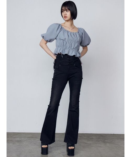 EMODA（エモダ）の「2WAYギャザーショルダートップ（Tシャツ/カットソー・レディース・ブラック/ブルー/ホワイト/レッド・FREE）」の11枚目の写真